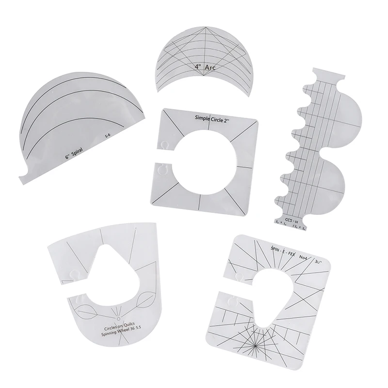 

6Pcs Acrylic Ruler For Sewing Patchwork Quilting Yardstick DIY Motion Sew Tools