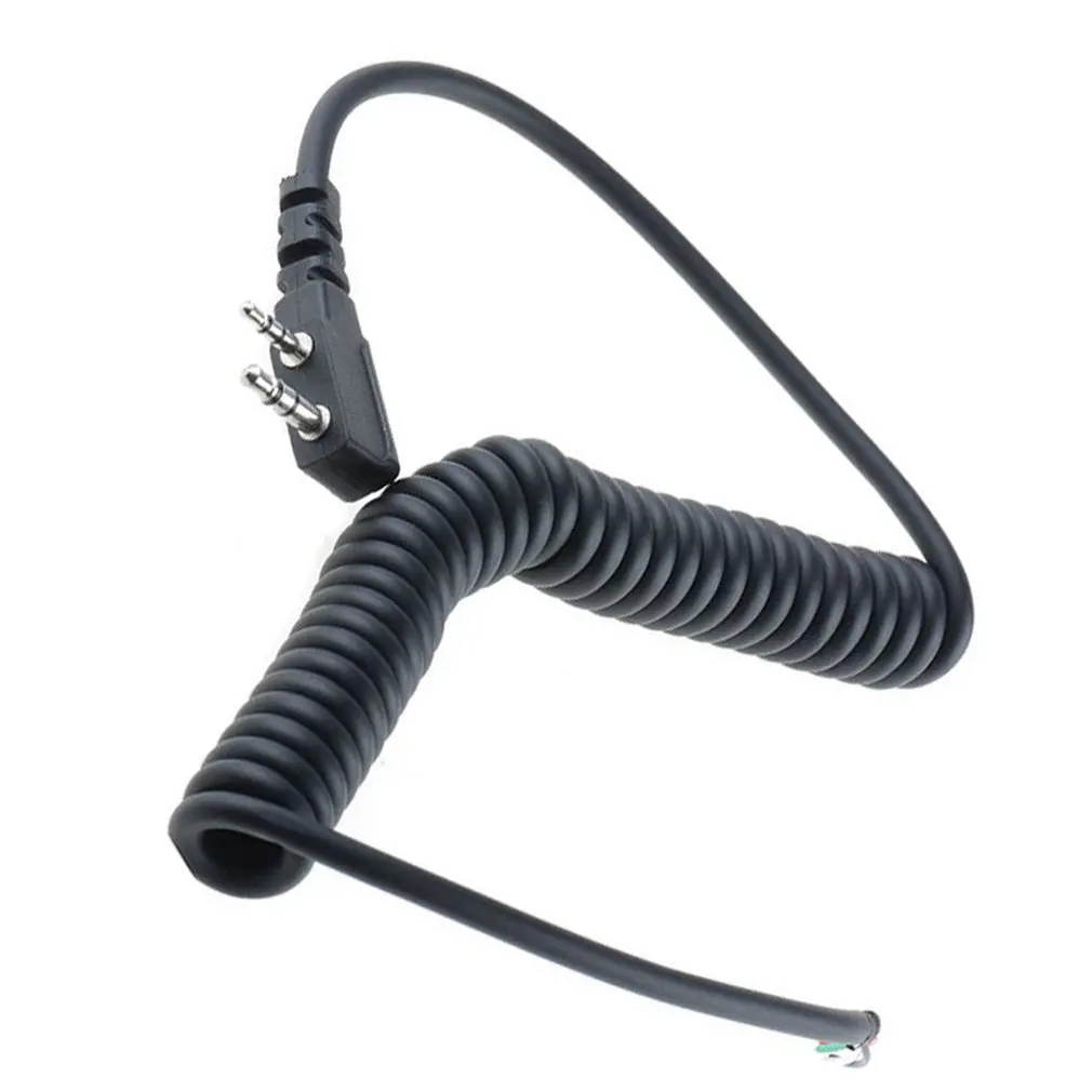 

DIY K Head 2 pin 4 Wire Mic Microphone Speaker Cable Spring Line for Baofeng UV5R UV-5R For Kenwood TK370 Walkie Talkie