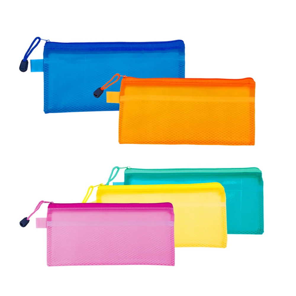 

Net Zipper Bag Waterproof Portfolio Bag Matte A4 File Bag PVC Pen Bag A4 Clip Net Zipper Bag