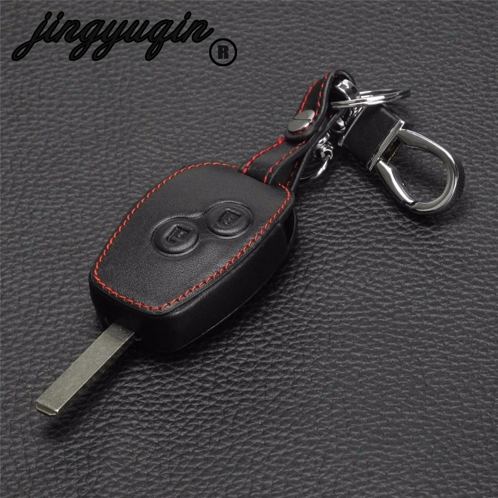 Кожаный чехол jingyuqin с дистанционным управлением и 3 кнопками для Renault Megane Modus Espace