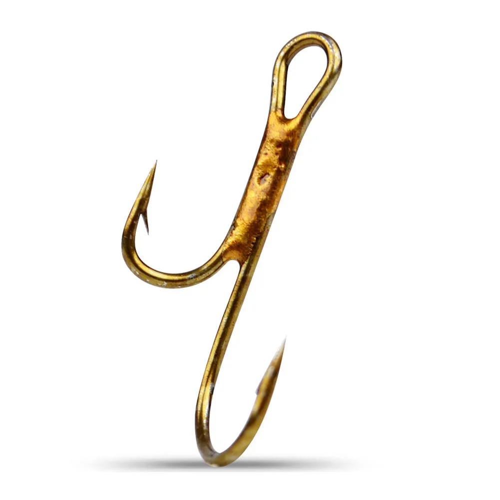 20 шт./лот золотые двойные рыболовные крючки с бородкой червь из