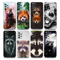 raccoon animal clear phone case for samsung a01 a02s a11 a12 a21 s a31 a41 a32 a51 a71 a42 a52 a72 soft silicon