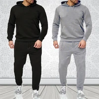 newest autumn and winter long sleeve sports leisure fashion hooded mens clothing solid color drawstring sweater mens tracksuit