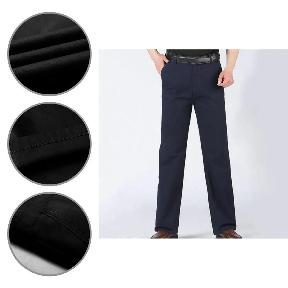 

Smooth Stylish Leisure Men Pants Thicken Winter Trousers Business for Work