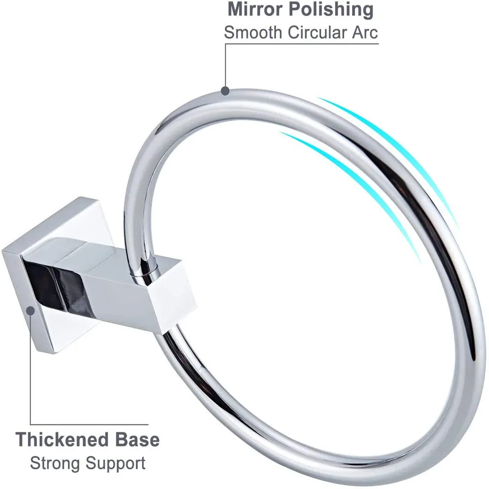 

2PCS Design House Millbridge Bath Accessories, Towel Ring Bath Hand Towel Rings Holder 304 Stainless Steel,Wall Mount