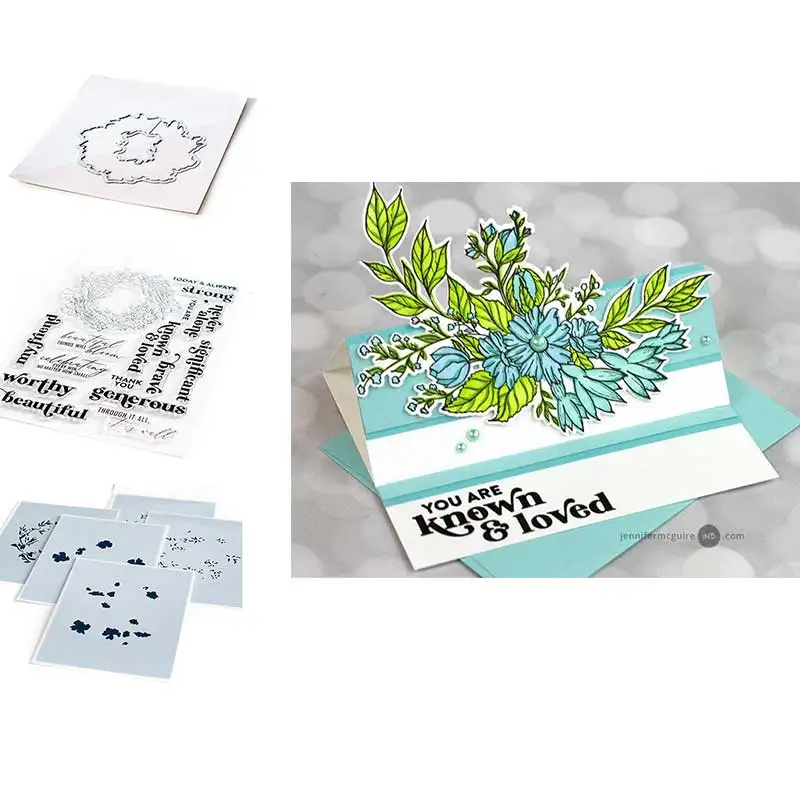 

New 2021 Wreath Letters Metal Cutting Dies and Silicone Stamps Stencil DIY Scrapbooking Paper Handmade Album Stamp Die Sheets