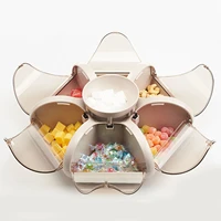 transparent candy container 6 compartment nut serving tray party holiday nuts dried fruit plate party rotated snack plate