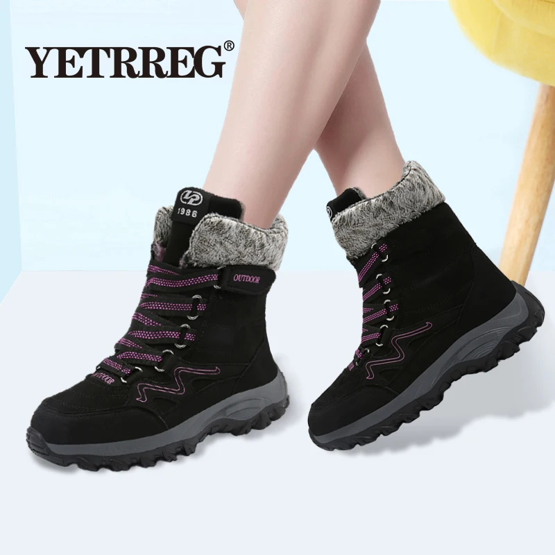 Новые брендовые зимние женские сапоги из замши и плюша модные теплые