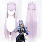 Парик для косплея LOL KDA Evelynn женский серебристо-Фиолетовый 85 см, длинные парики с пучками, синтетические волосы, термостойкие