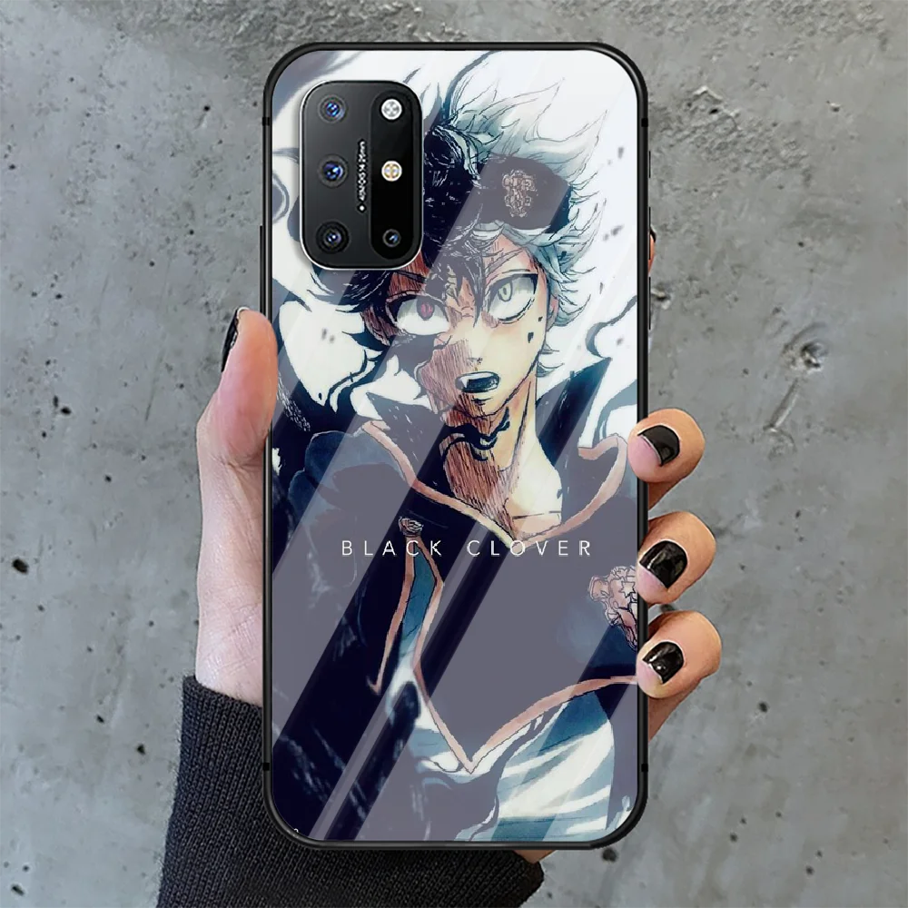

Black Clover Asta Phone Tempered Glass Case Cover For Oneplus 5 6 7 8 9 Nord T Pro Painting Hot Etui Luxury Prime
