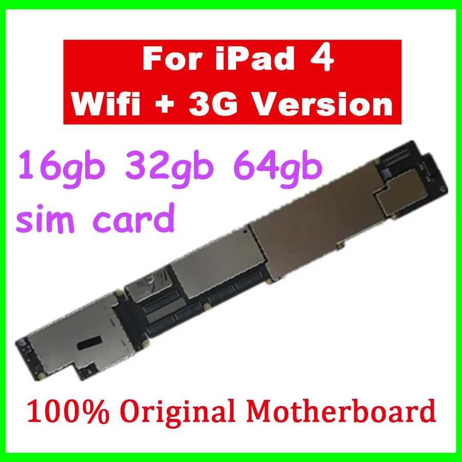 16 ГБ 32 64 для iPad 4 версия 3G материнская плата оригинальная разблокированная + Wifi