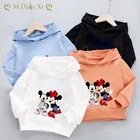 Толстовки с капюшоном для девочек с Минни, Весна-Осень 100%, хлопковый пуловер, детская одежда, свитер для девочек, детские топы, одежда