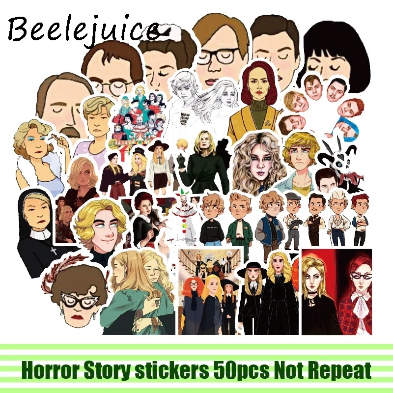 

50pcs American Horror Story Stickers paster anime movie decals scrapbooking diy phone laptop waterproof home decorations gift