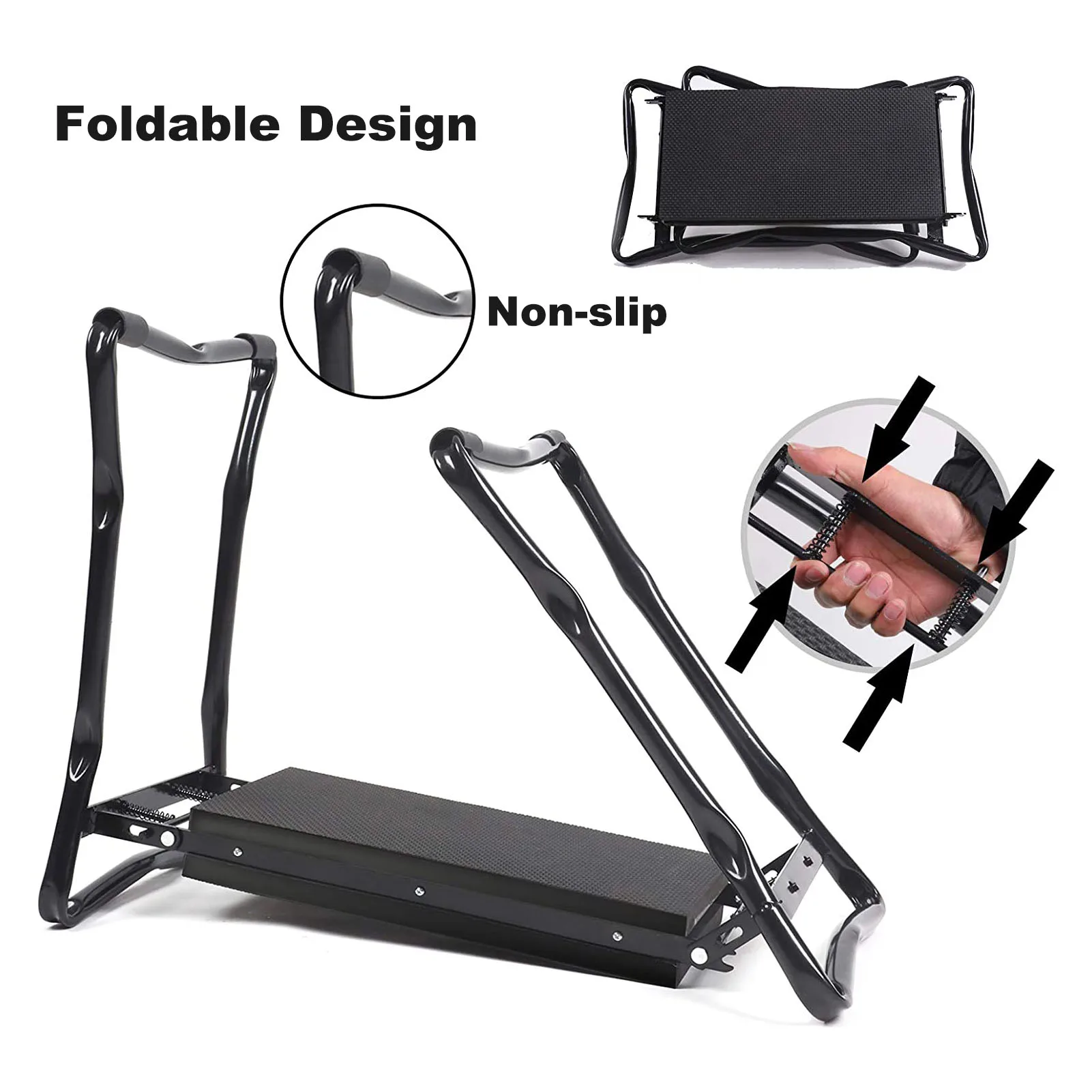 

New Garden Kneeler And Seat Folding Arden Bench Garden Stools With 2 Tool Pouches Portable Garden Kneeling Pad EVA Foam Pad