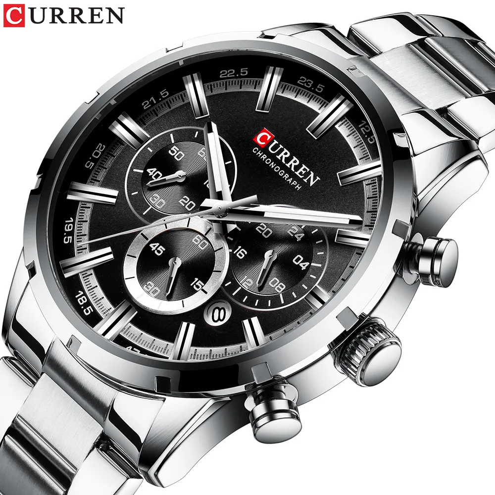 

New Men's Waterproof Quartz Six-Pin Calendar Steel Belt Business Men's Watch Unique Watch Casual Fashion Watch Sports Watch