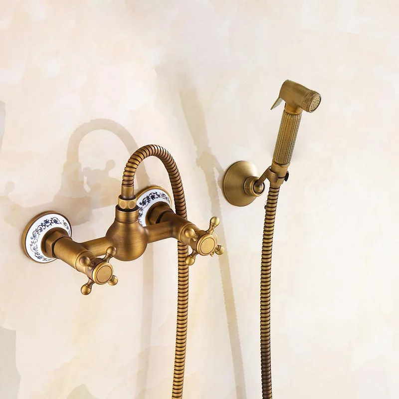 Смесители для биде античный латунный душ ванной комнаты душевой распылитель с