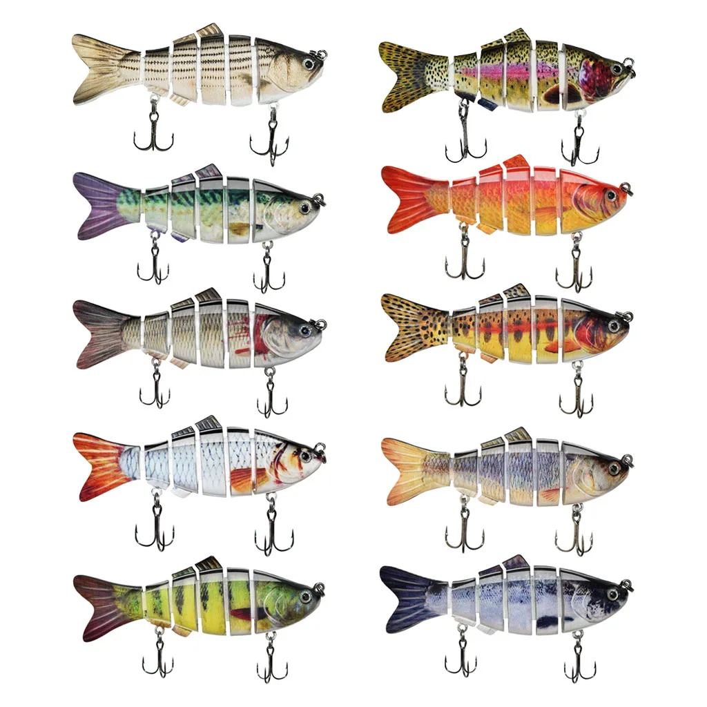 Lead ABS Plastic 3D Fisheye Lifelike Bass Fishing Lure fish tackle Artificial Hard Bait Swimbait with Sharp Hooks | Спорт и
