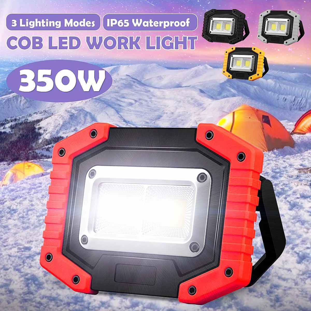 

30W 2 COB LED Portable Spotlight Rechargeable Outdoor Working Light Hunting Camping Lamp Floodlight Searchlight 18650 Battery