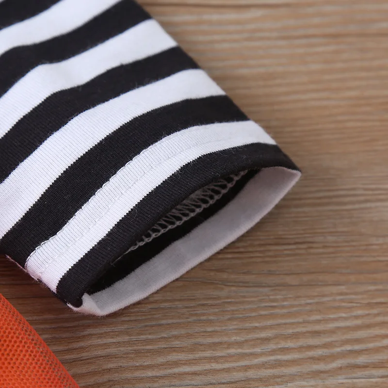 Summer 2020 Girls Dress Cute Long Sleeve O Neck Print Pumpkin Head Striped Vestidos 12M-5T | Детская одежда и обувь