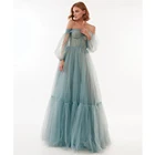 Женское вечернее платье Sevintage, с длинным рукавом и открытыми плечами, Многоярусное Тюлевое платье с корсетом на спине, платье для свадебной вечеринки, 2021