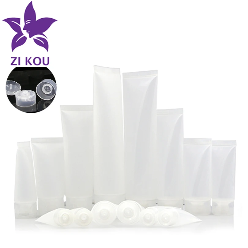 

10pcs 5ml/10ml/15ml/20ml/30ml/50ml/100ml empty cosmetic clear plastic PE Tube with screw cap, Toothpaste tube, Free shipping