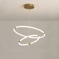 led minimalism gold silver chrome white lucky lustre hanging lamps suspension luminaire lampen pendant light for foyer