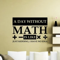 math wall decal a day without math quote vinyl window sticker science education classroom school study room interior decor q957