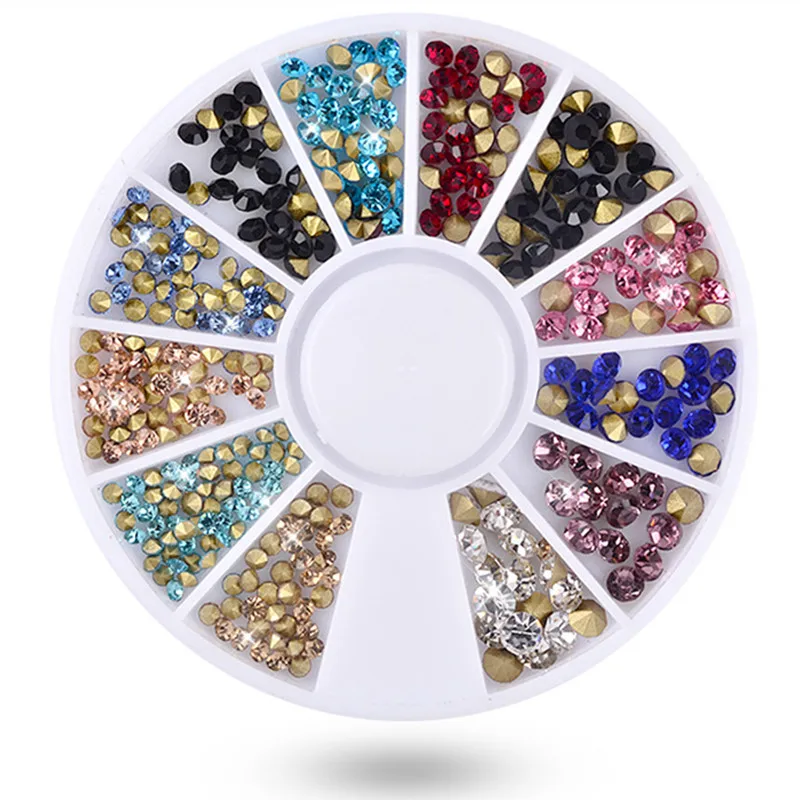 

Colorful Nail Rhinestones Crystal Mixed Size Sharp Bottom Nail Studs Manicure Nail Art Decorations 1 Box#S-Y108