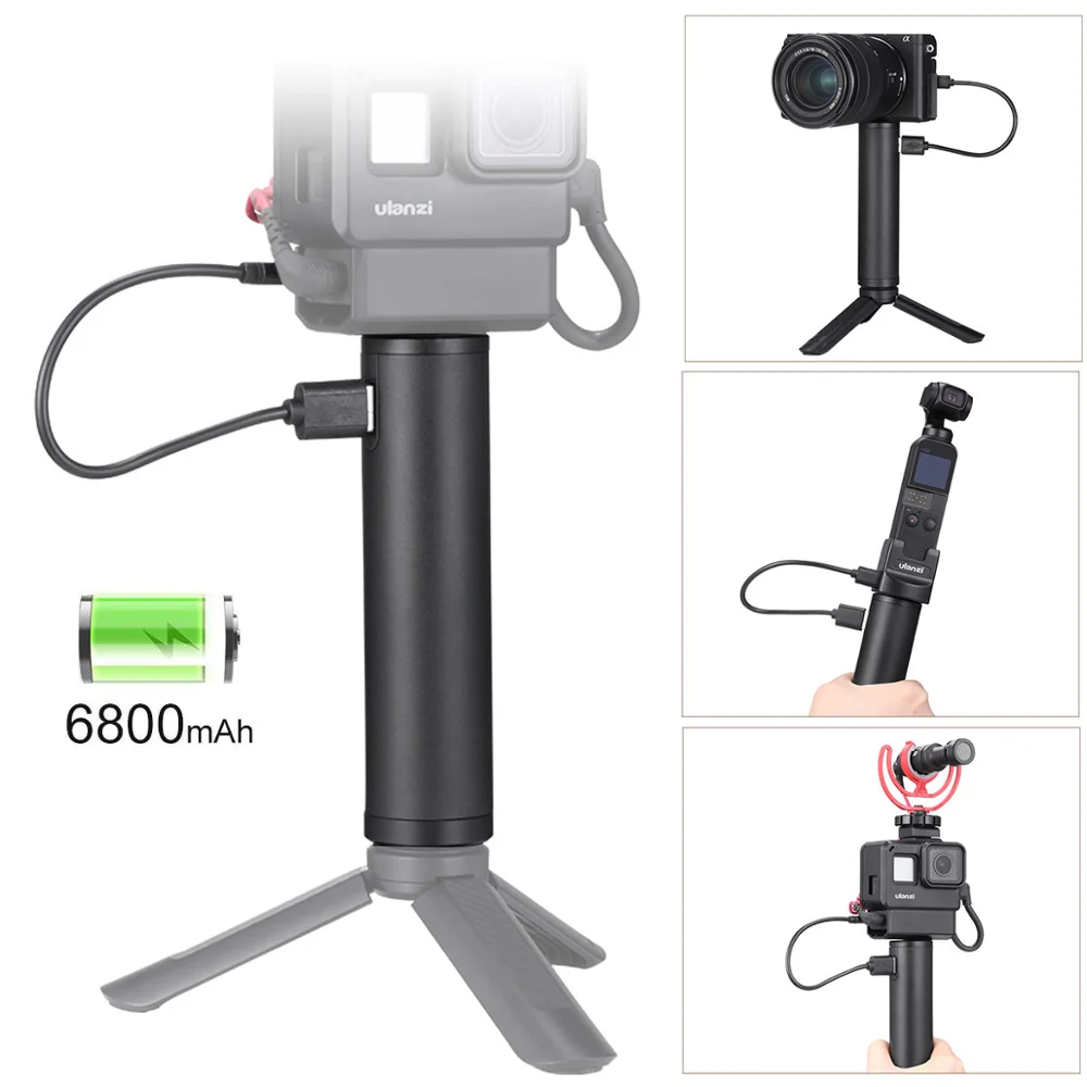 Аккумуляторная батарея ULANZI для Gopro 6800 мАч портативное зарядное устройство ручной