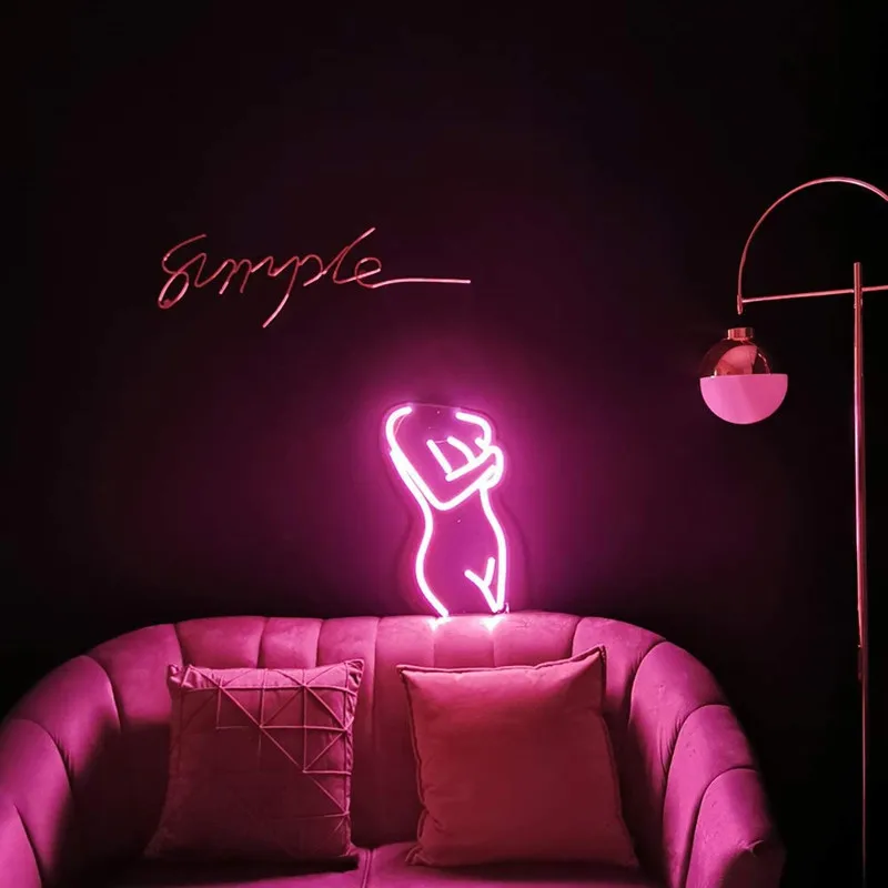 LED Neon Sign Female Model Acrylic Wall Lamp Hanging Body Neon Lights for Bar Party Club Home Bedroom Decor Christmas Party Gift images - 6