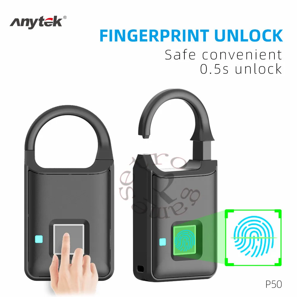 Замок для чемодана Anytek P50 горячая Распродажа отпечатков пальцев классический с