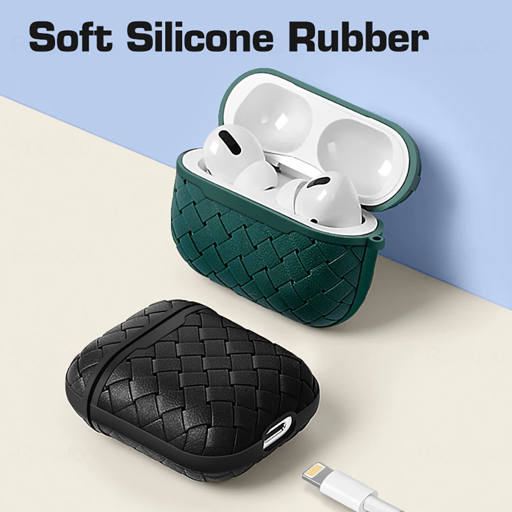 

For AirPods Pro 2 1 Gen Case Luxury Woven Soft TPU Case for airpods pro Protective Cover for Airpods 2 Pro Coque For Air Pods