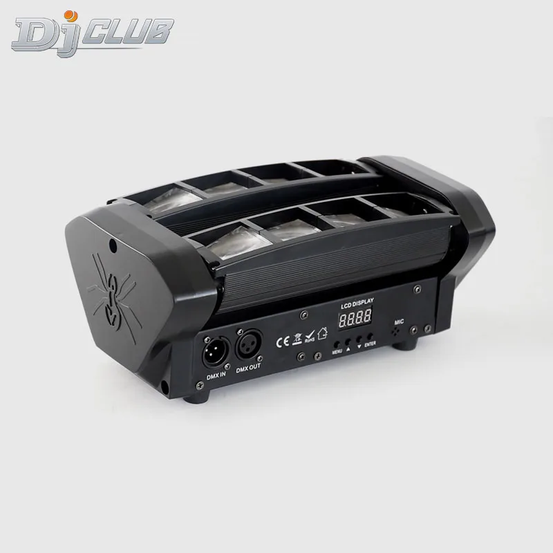 Этап 8X6W Мини светодиодный светильник в форме паука Dmx512 Moving головной Rgbw Led Луч клуб