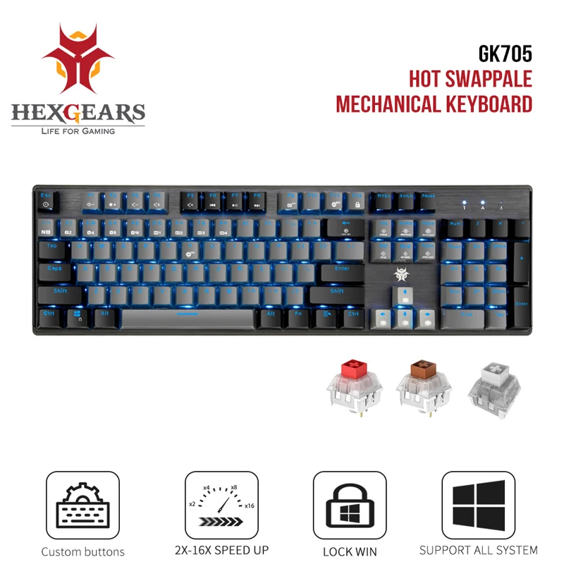 Hexgeards GK715 Kailh коробка переключатель игровая LOL клавиатура водонепроницаемая