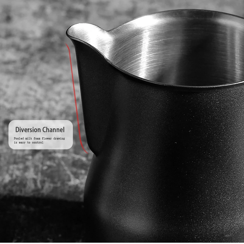 Jarra italiana de caf&eacute; 304, jarra de leche, jarra de espuma, taza de flores, Espresso para Barista, Logo personalizable-3