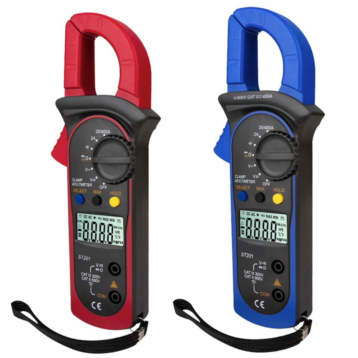 

Digital Clamp Multimeter Ammeter Transistor Capacitor Tester Power Test Automotive Voltage Tester Red Blue Optional