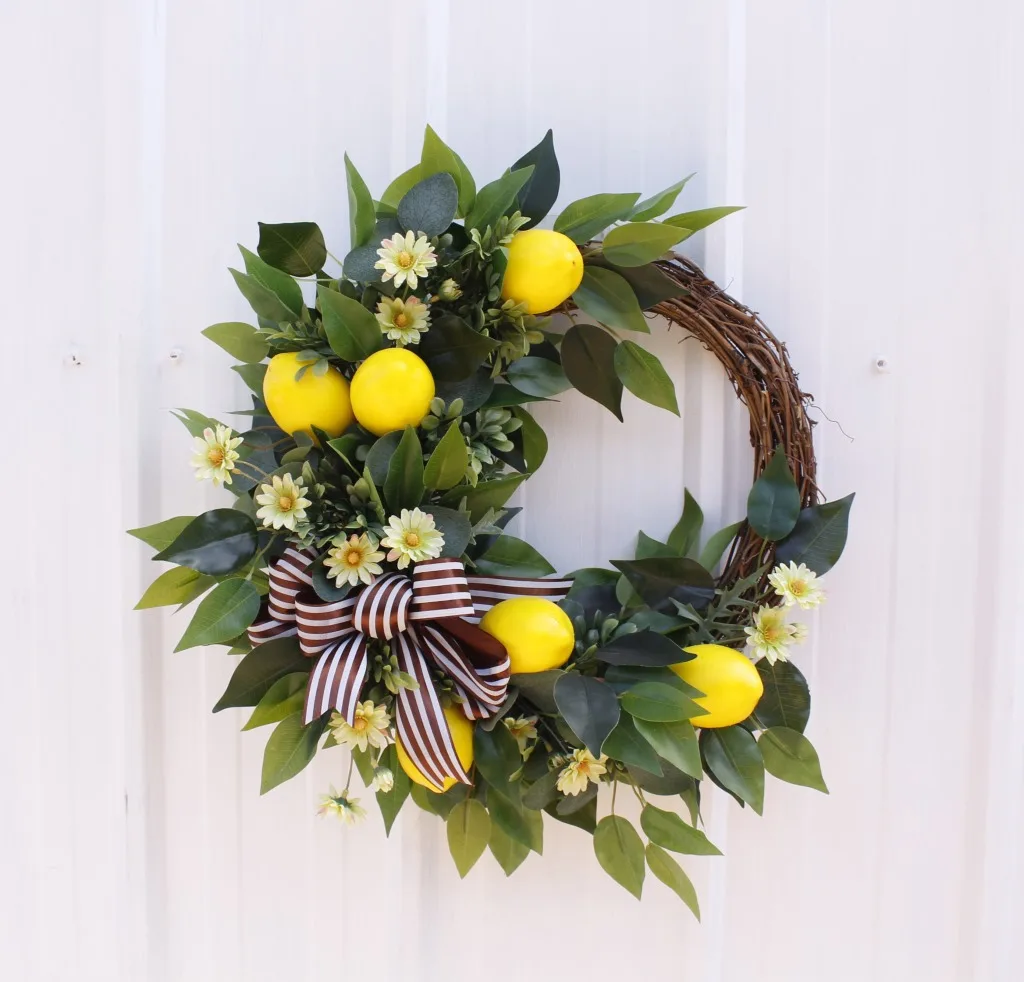 

Simulated wreath lemon wreath wall decoration hanging wall decoration wedding Christmas Halloween home decoration