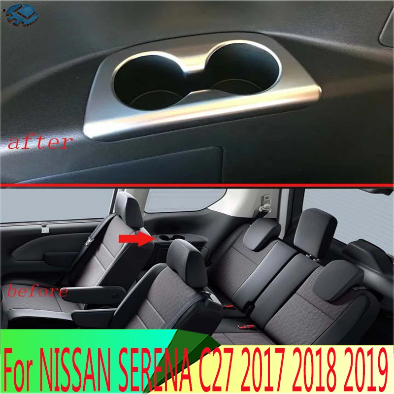 Для NISSAN SERENA C27 2017 2018 2019 ABS Хром Матовый заднего сиденья напиток держатель для