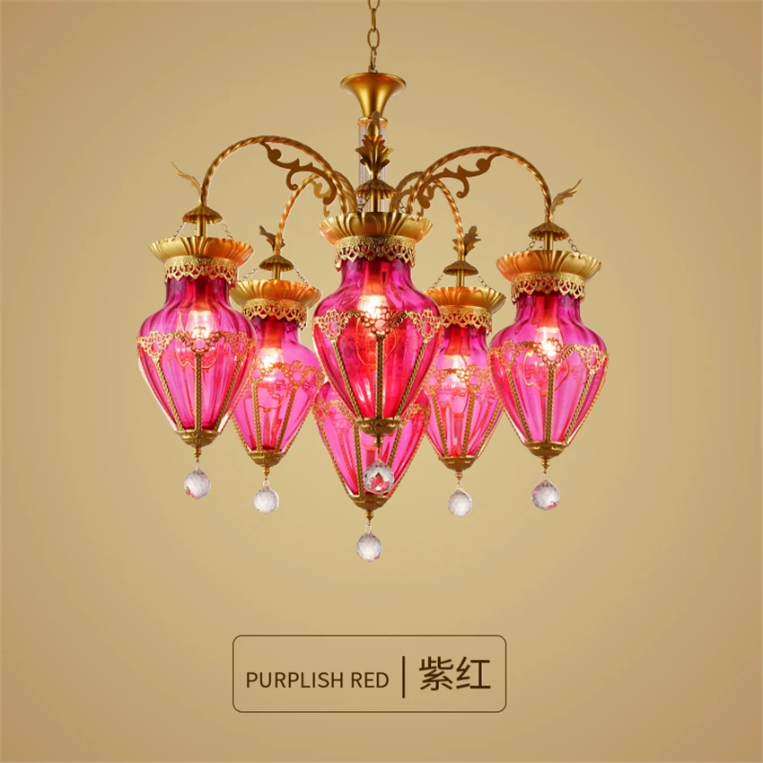 Европейские турецкие Хрустальные подвесные светильники кантри гостиная