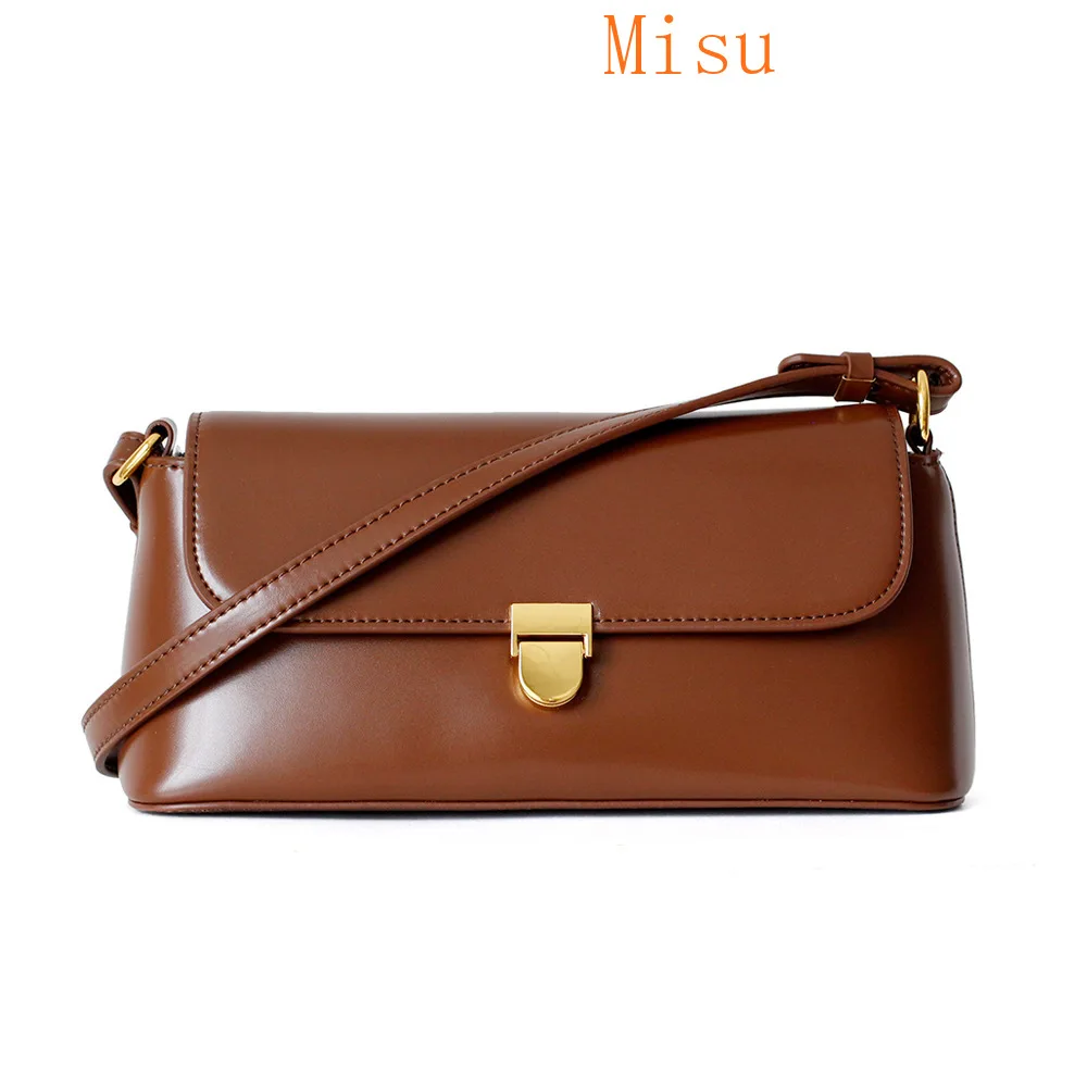 

2020 Autumn and Winter Underarm Bag Female Messenger Bag French Bag Genuine Leather Non-Mainstream Design Handbag