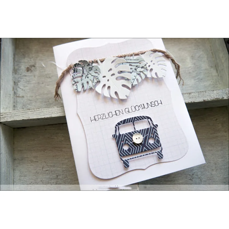 CH листья металлические режущие штампы трафарет поздравительная открытка