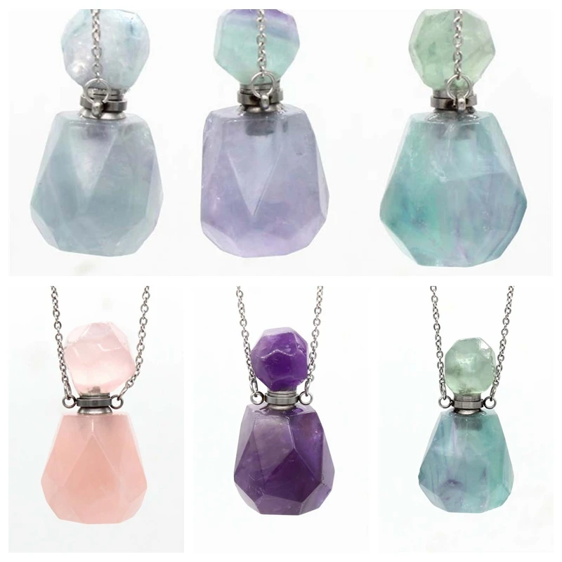 Ожерелье с цепочкой для женских духов натуральными драгоценными