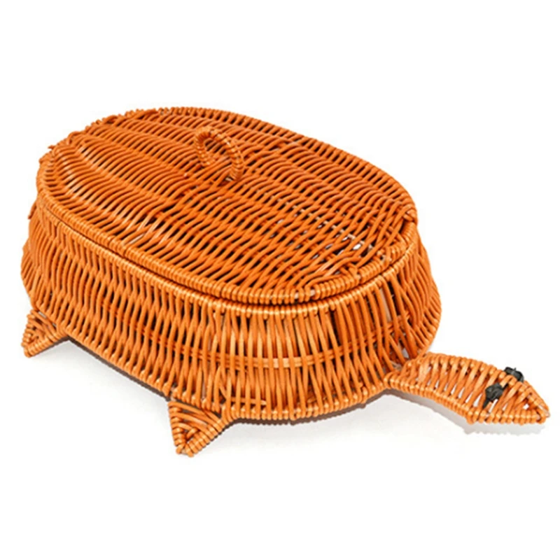 

Новая креативная корзина из ротанга с изображением черепахи для дома, гостиной, корзина для хранения закусок, декоративный поднос