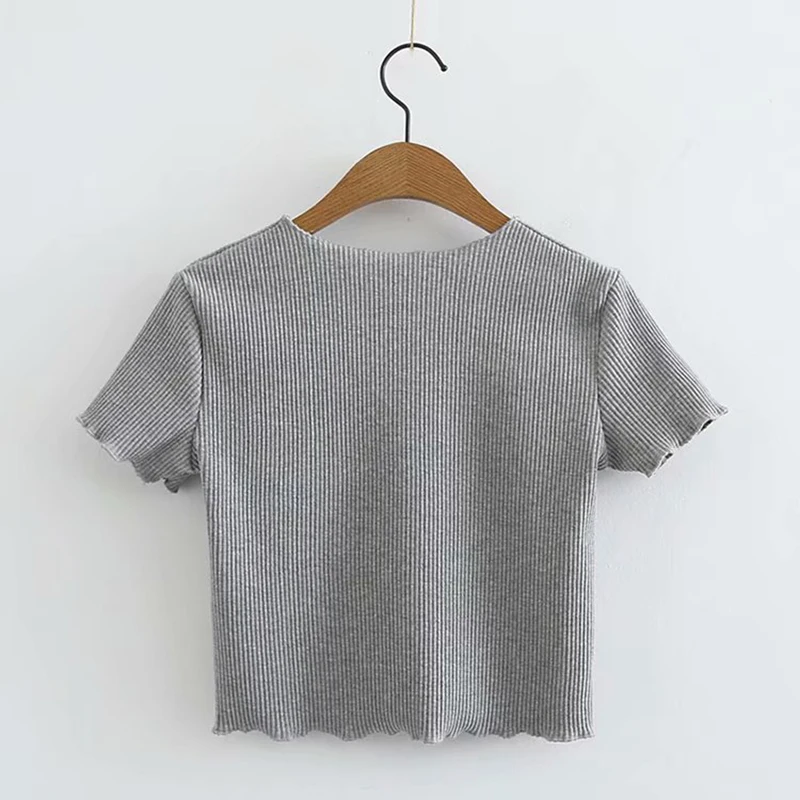 Женский укороченный топ на пуговицах GOPLUS сексуальная Летняя короткая футболка в