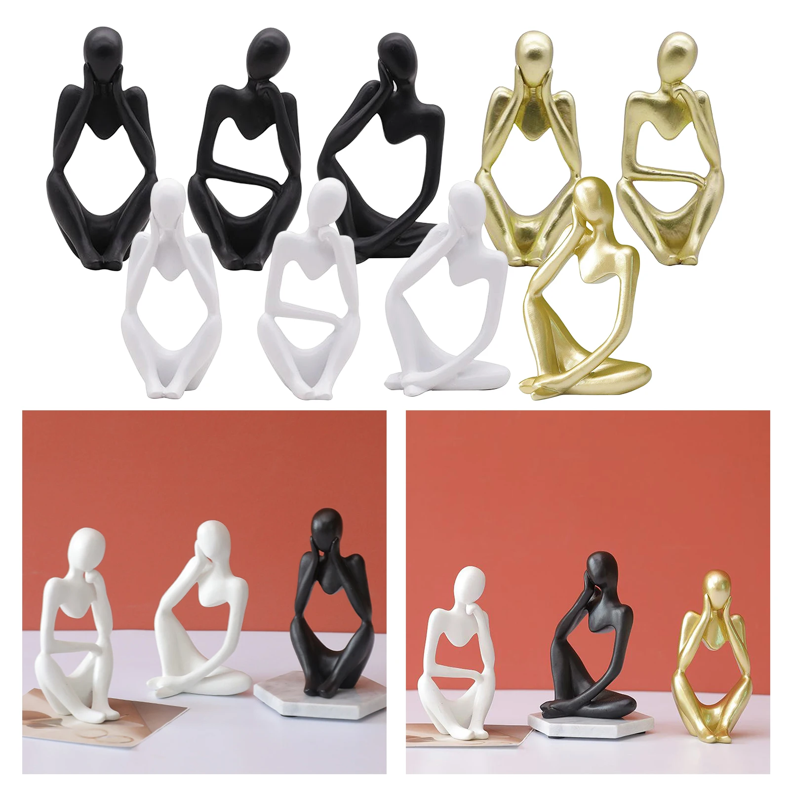 Абстрактная скульптура мыслителя креативная фигурка книжная полка настольная