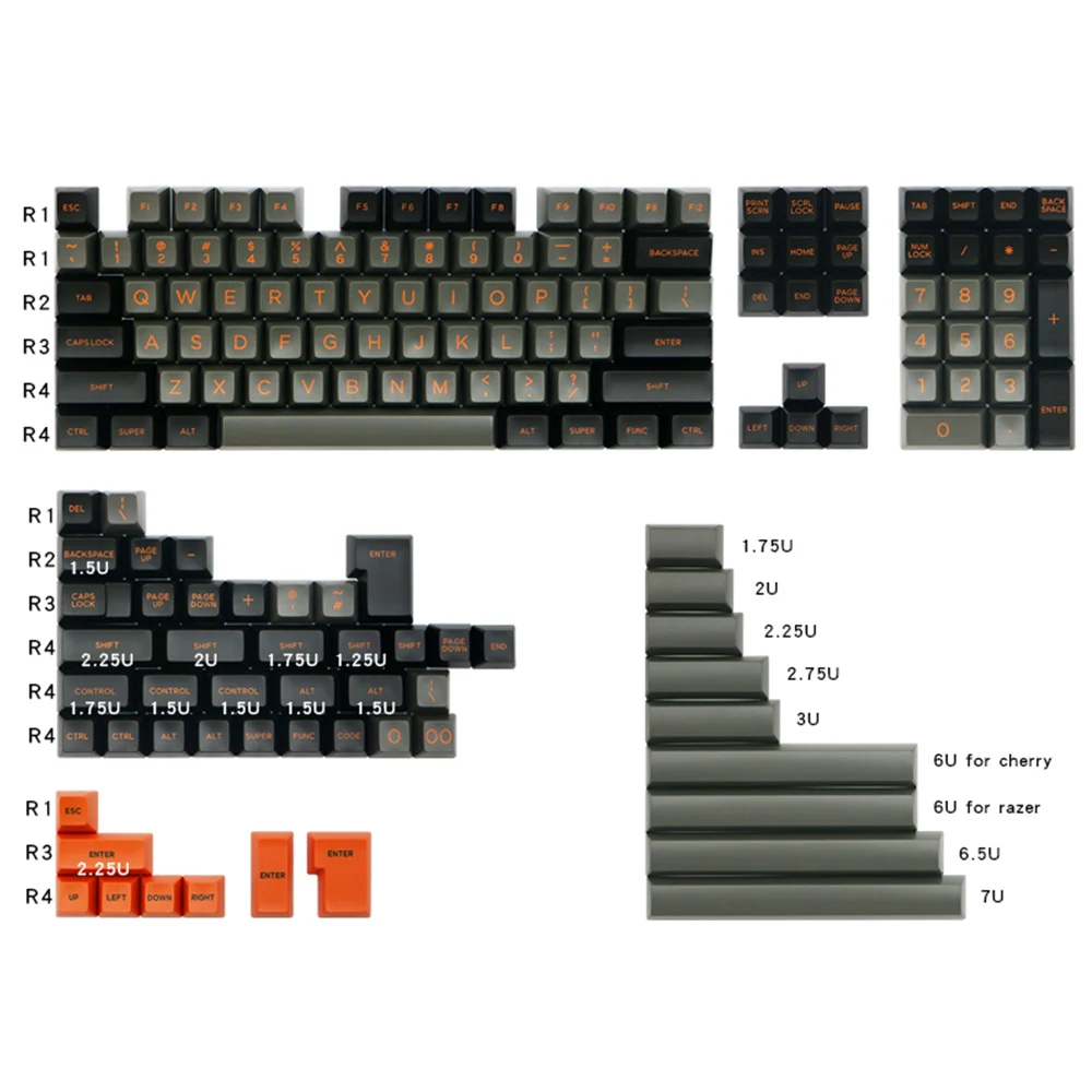 159 клавиши SA профиль Dolch черный серый оранжевый цвет двойная съемка ABS колпачки