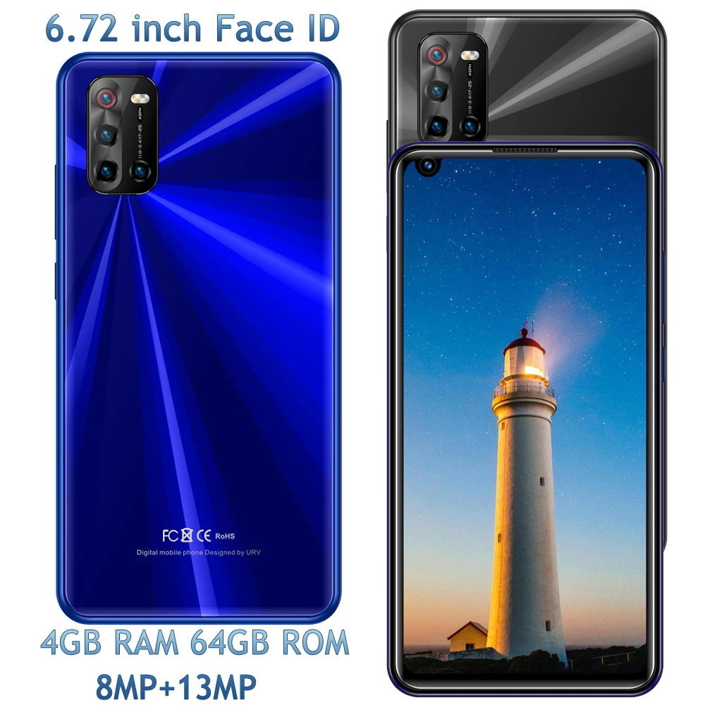 

Front/Back Camera 4T 8MP+13MP Android Mobile Phones Face ID 4G RAM+64G ROM 6.72 inch Screen Global Smartphone Celulares Unlocked