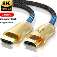 5m 10m cable hdmi 2 1 8k 60hz 4k 120hz 48gbps hdmi 2 1 cable for tv xiaomi mi box ps4 ps5 gold plated connectors high definition
