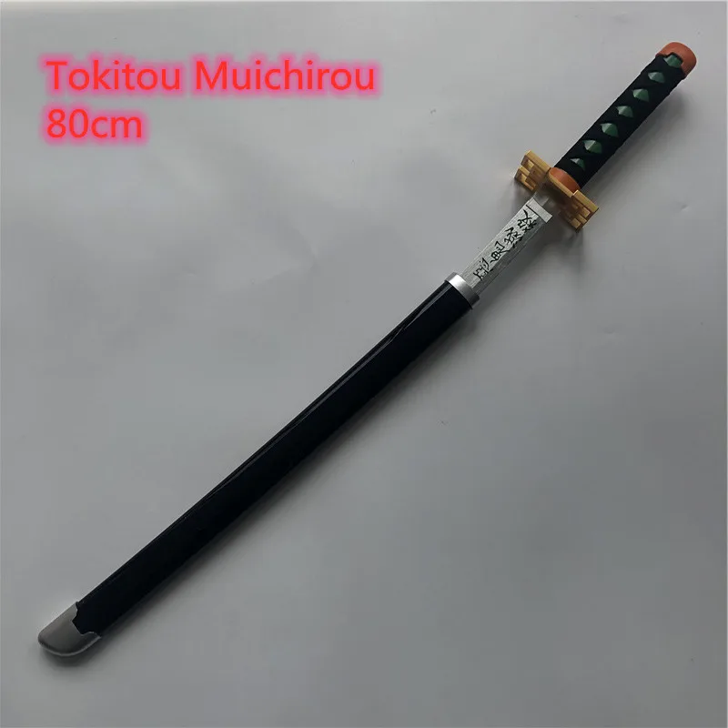 

Kimetsu no Yaiba Sword Weapon Demon Slayer Tokitou Muichirou Cosplay Sword 1:1 Anime Ninja Knife wood toy 80cm