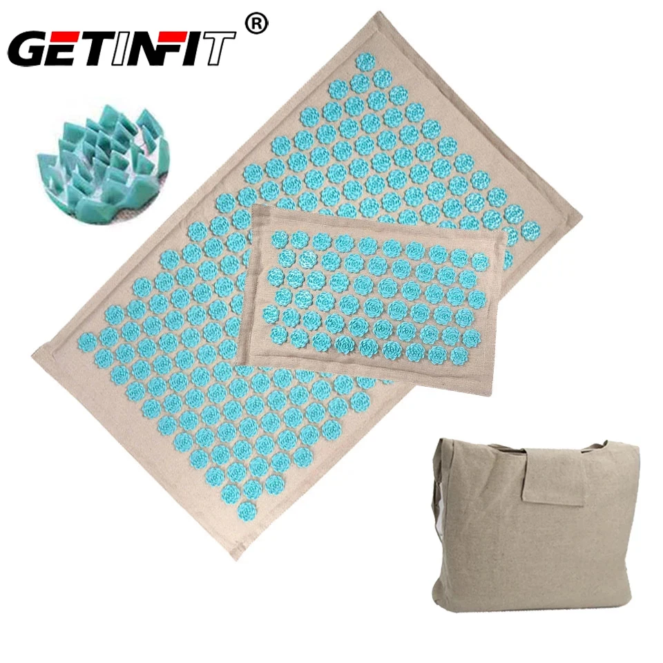 

Getinfit Eco Spike Coconut Fiber Acupressure Mat Massage Mat Set Yoga Mat Needle Relieve Back Pain Relax Muscles